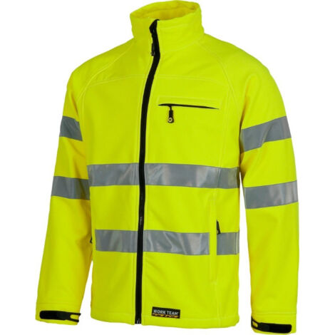 Chaqueta Workshell de alta visibilidad con reflectantes en pecho y mangas WORKTEAM S9535 3XL Amarillo A.V. (1/3)