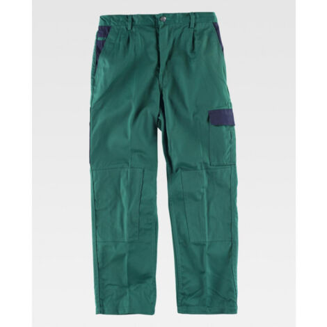 Pantalón industrial bicolor con bolsillo de carga WORKTEAM Future WF1550 46 Verde+Marino (1/3)