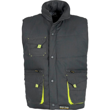 Chaleco Future multibolsillos con detalles fluorescentes WORKTEAM WF1680 XL Gris+Amarillo A.V. (1/3)