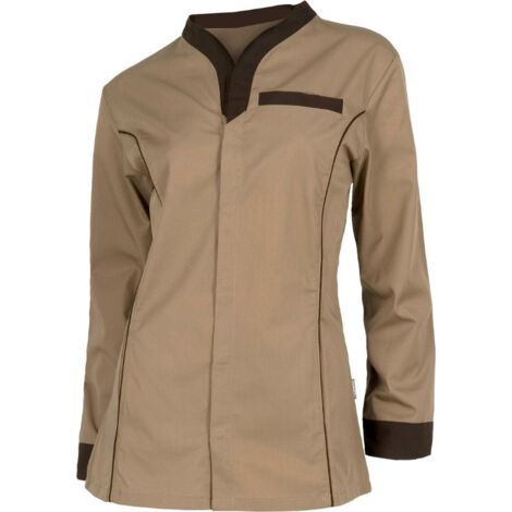 Casaca de mujer entallada de manga larga WORKTEAM Servicios B6200 XXL Beige+Marron (1/3)