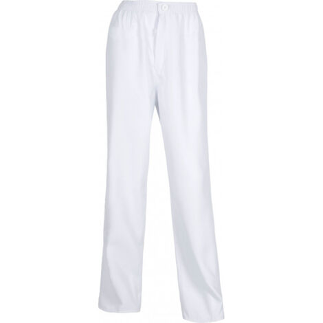 Pantalón recto de servicios con cintura elástica WORKTEAM B9501 100% poliéster S Blanco (1/2)