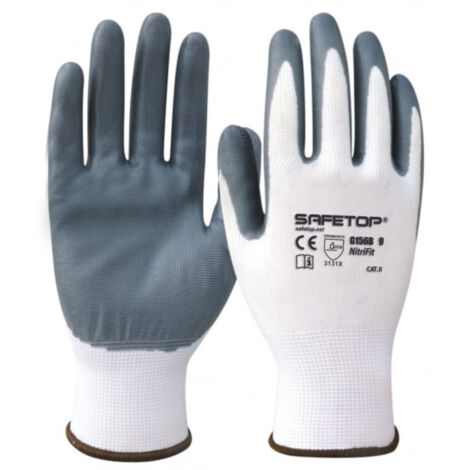 Guantes de Nitrilo Profesional SAFETOP NITRI FIT G156B - Talla 8
