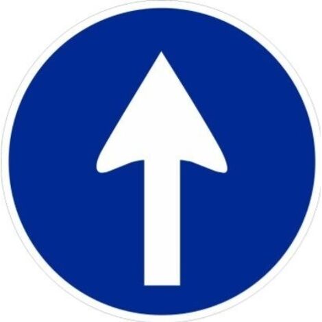 Señal Vial Metálica Sentido Obligatorio Al Frente Diámetro 500 mm