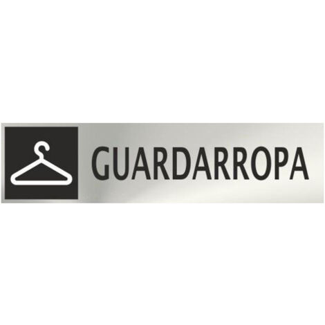 Cartel informativo guardarropa (inox adhesivo 0.8mm) 5x20cm normaluz
