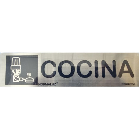 Cartel de señalización de acero inoxidable Cocina de 0'8mm 50 x 200 mm SEKURECO