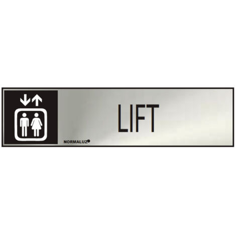 Cartel informativo lift (inox adhesivo 0.8mm) 5x20cm normaluz (1/2)