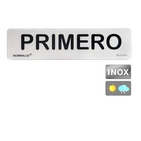 Señal adhesiva Primero Acero inoxidable 5x20 cm  Gris