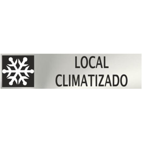 Informativa Local Climatizado Acero Inox. Adhesivo de 0,8mm 50x200mm