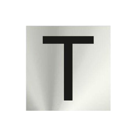 Señal informativa adhesiva por letras (T) de acero inoxidable 50 x 50 mm SEKURECO (1/2)