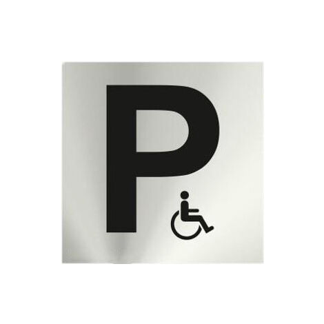 Informativa Parking Minusválidos Acero Inox. Adhesivo 0,8mm 120x120mm (1/2)
