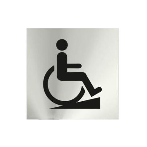 Señal informativa Rampa para Minusválidos de acero inoxidable 120x120mm SEKURECO (1/2)