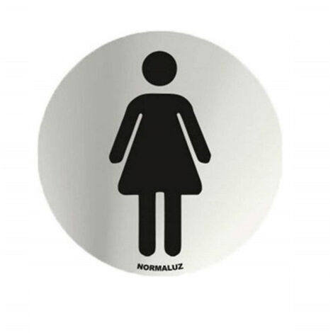 Señal informativa Redonda Servicio Femenino Acero Inox. Ø70mm SEKURECO