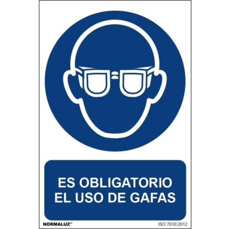 Señal Es Obligatorio El Uso de Gafas Con Tintas UV | 200 x 300 mm - ADHESIVOS DE VINILO