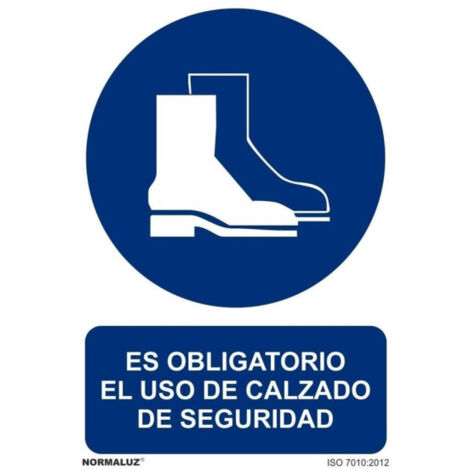 Señal con tintas UV Es Obligatorio El Uso de Calzado de Seguridad SEKURECO                         200 x 300 mm                          ADHESIVOS DE VINILO