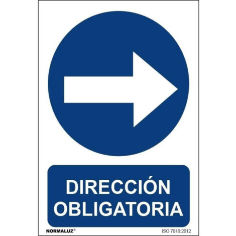 Señal de Dirección Obligatoria (Derecha), con tintas UV SEKURECO                         210 x 300 mm                          CLASE B (ALUMINIO 0'5 mm)