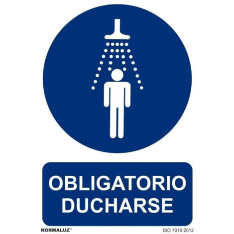 Señal Obligatorio Ducharse Con Tintas UV | 210 x 300 mm - ALUMINIO 0'5 mm