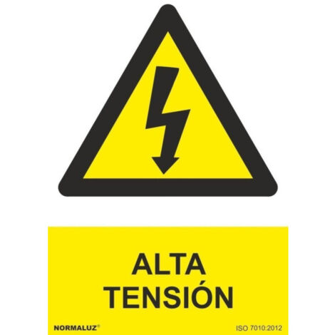 Señal industrial de Alta tensión, con tintas UV SEKURECO 100 x 150 mm ADHESIVOS DE VINILO (1/2)