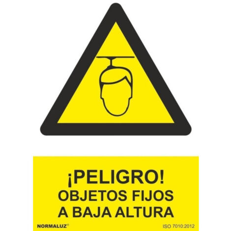 Señal ¡Peligro Objetos Fijos a baja altura SEKURECO                         300 x 400 mm                          PVC GLASSPACK 0'7 mm