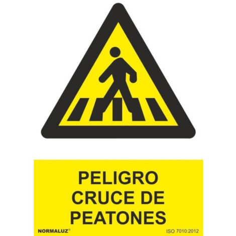 Señal Peligro Cruce de Peatones Con Tintas UV 100 x 150 mm ADHESIVOS DE VINILO (1/2)