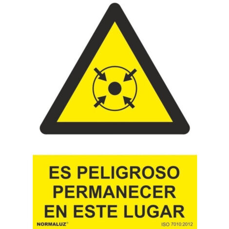 Señal industrial Es peligroso permanecer en este lugar SEKURECO 100 x 150 mm ADHESIVOS DE VINILO (1/2)