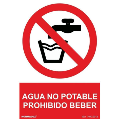 Señal Agua No Potable Prohibido Beber Con Tintas UV | 300 x 400 mm - PVC GLASSPACK 0'7 mm