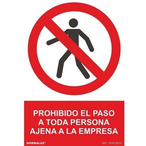 Señal Prohibido El Paso Persona Ajena PVC 40x30 cm  Rojo