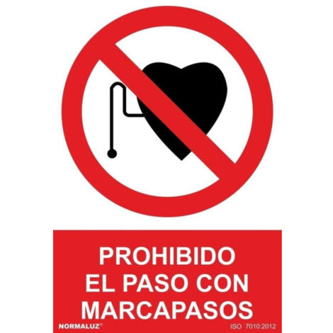 Señal 210X300Mm Pvc Prohibido Paso Con Marcapasos Rd40029