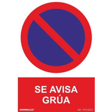 Señal Se Avisa Grúa Con Tintas UV | 210 x 300 mm - ALUMINIO 0'5 mm (1/2)