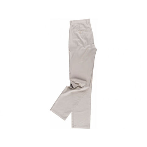 Pantalón recto de algodón para mujer con cierre de botón WORKTEAM B4025 48 Beige (1/3)
