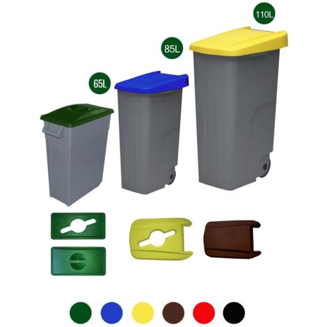Contenedor Reciclo cerrado para uso alimentario de 85 Litros 23440 DENOX - FAMESA Negro