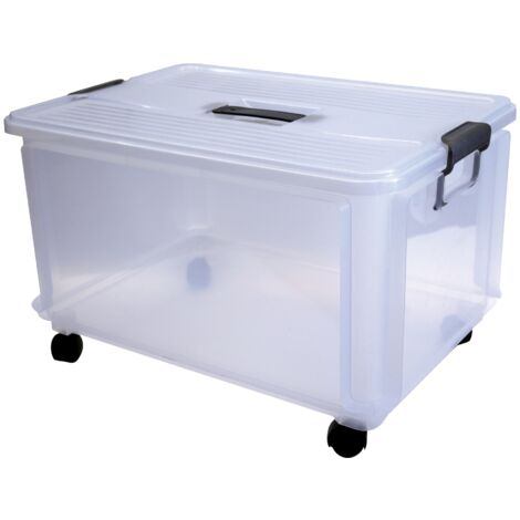 Caja de plástico con ruedas y tapa - 30 l - 485x335x300 mm (1/2)