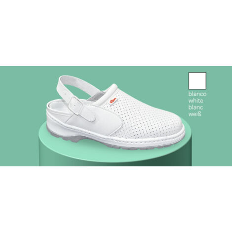Calzado sanitario de pala de microfibra D'COVER OEKO-TEX® forrada en espuma de poliuretano Dian BEA-L 42 Blanco
