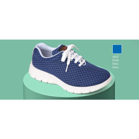 Zapatilla sanitaria tipo blucher con corte de rejilla y plantilla acolchada DIAN CALPE 46 Azul (1/2)