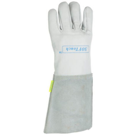 Guantes de soldar talla XXL (10.5) flor de becerro natural / serraje vacuno / blando. 5 PA (Por 5)