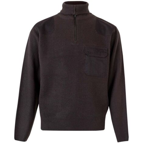 Jersey unicolor confeccionado en punto grueso con cuello alto VELILLA Serie 101