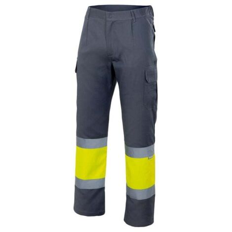 Pantalón Forrado Bicolor Alta Visibilidad GRIS/AMARILLO FLÚOR S