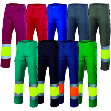 Pantalón forrado con punto liso bicolor de alta visibilidad VELILLA Serie 156 2XL Gris / Amarillo