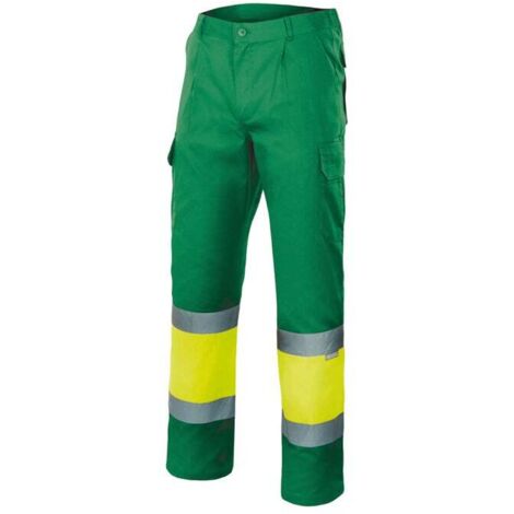 Pantalón Forrado Bicolor Alta Visibilidad VERDE HIERBA/AMARILLO FLÚOR L