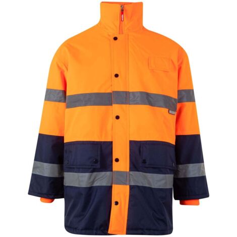 Parka bicolor de alta visibilidad ajustable con stopper VELILLA Serie 166