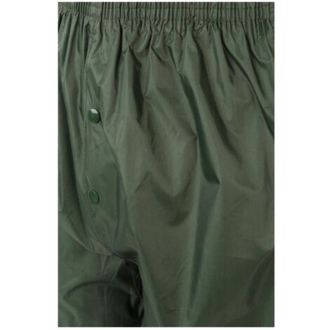 TRAJE DE LLUVIA DOS PIEZAS CON CAPUCHA OCULTA Verde L
