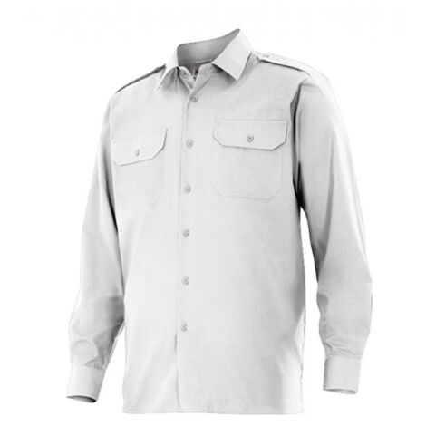 Camisa de manga larga con galoneras y puños con botón VELILLA Serie 530 L Blanco (1/5)