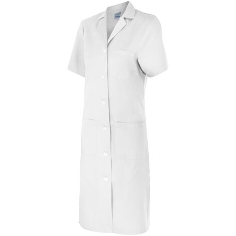 Bata industrial manga corta para mujer VELILLA con cierre de botones Serie 907 50 Blanco (1/5)