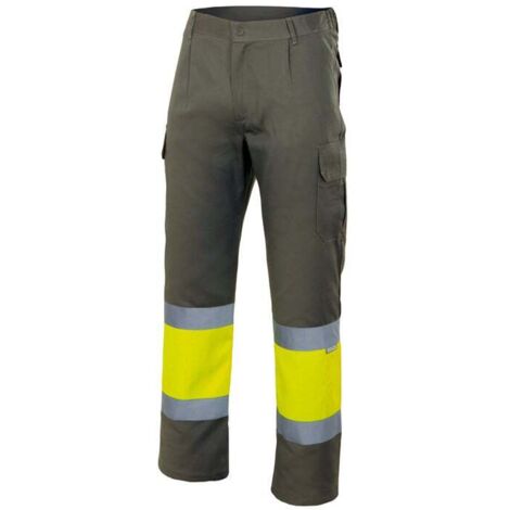 Pantalón bicolor de alta visibilidad con cintura elástica Multibolsillos VELILLA Serie 157