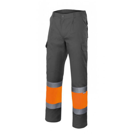 Pantalón Bicolor Alta Visibilidad GRIS/NARANJA FLÚOR M