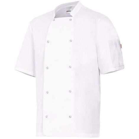 Chaqueta De Cocina Con Automaticos Manga Corta Blanco 52