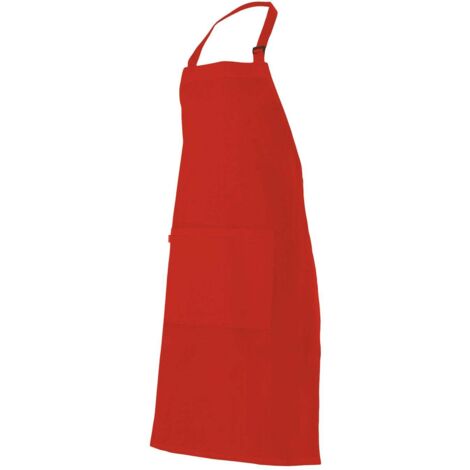 Delantal Peto Con Bolsillo Rojo U