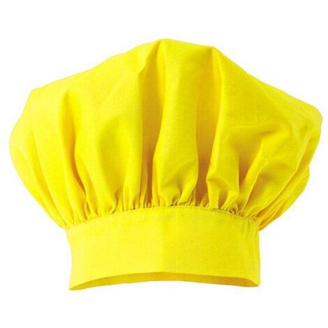 Gorro francés de cocinero con frunce VELILLA Serie 404001  Amarillo flúor