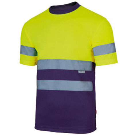 CAMISETA TECNICA ALTA VISIBILIDAD MARINO / AMARILLO FLUOR