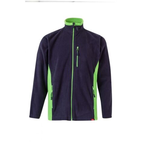 Chaqueta Polar Bicolor NEGRO/VERDE LIMA M