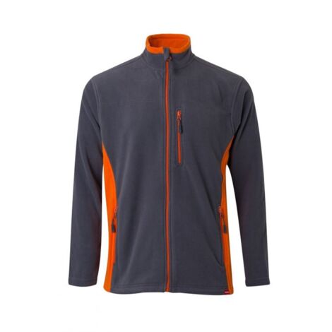 Chaqueta Polar Bicolor GRIS/NARANJA 3XL
